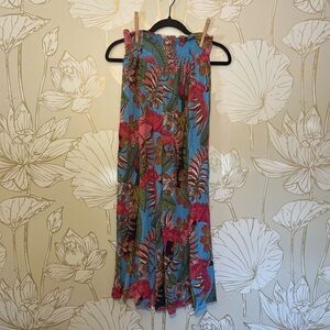 Rachel Roy Tropical Hawaiian Floral Wide-Leg Elastic Waist Pants - Size Large